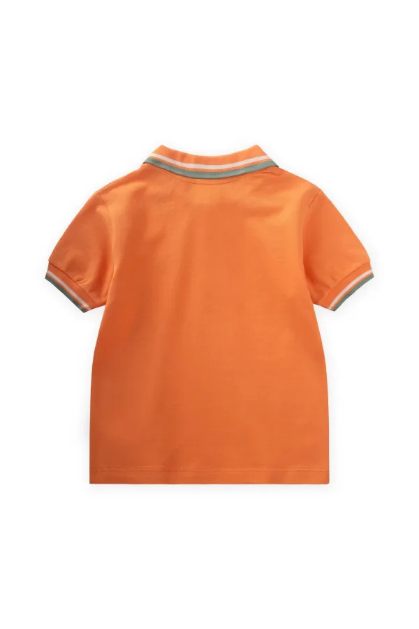 Polo Neck T-Shirt 2-10 Years Old Orange