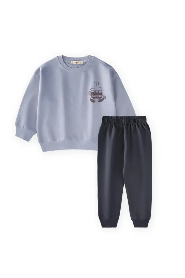 Ensemble chino imprimé Babyc 2-7 ans Gris
