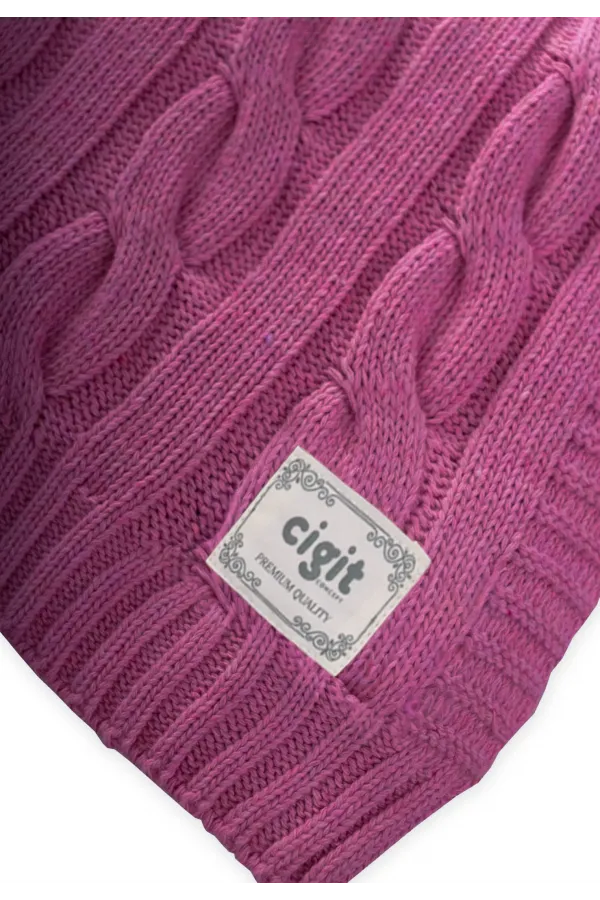 Couverture tressée au crochet 80 x 100 cm (+/- 5 cm) Violet