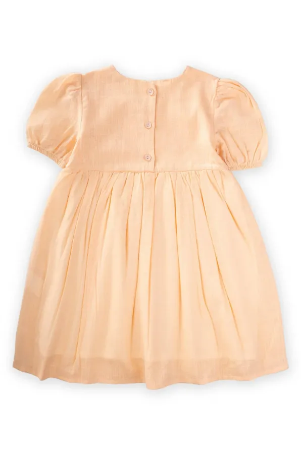 Flamlı Elbise 2-7 Yaş Pembe