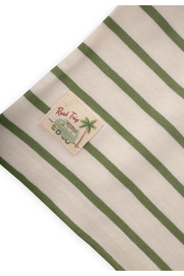 Ensemble short rayé vert huilé pour enfant de 1 à 7 ans