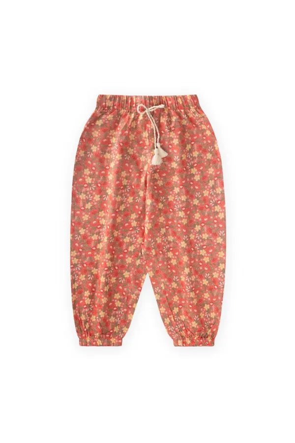 Desenli Viskon Şalvar 2-10 Yaş Yavruağzı