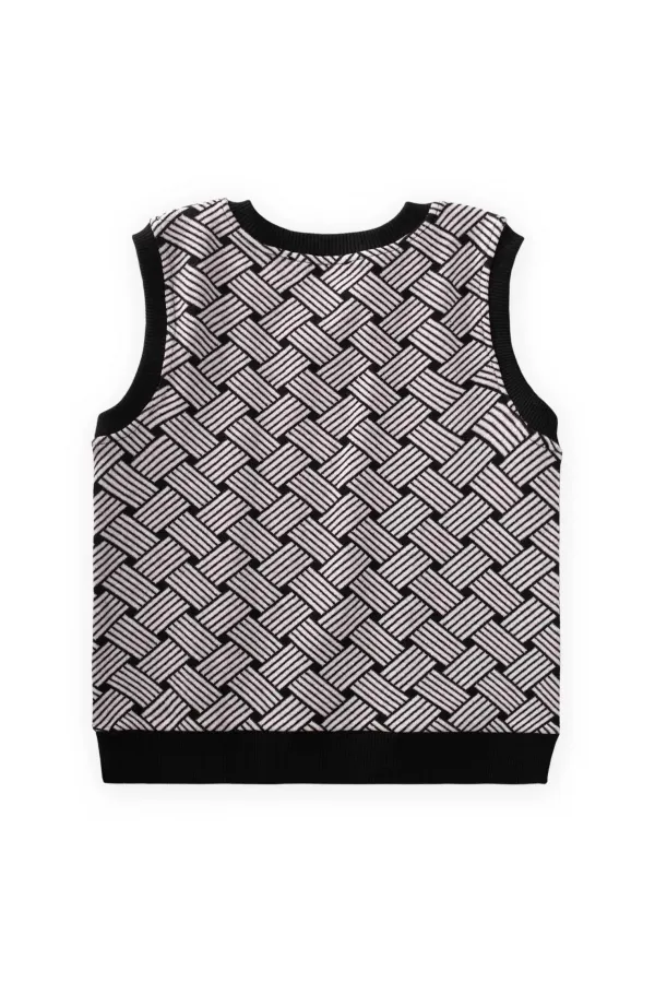 Desenli Süveter 2-7 Yaş Siyah