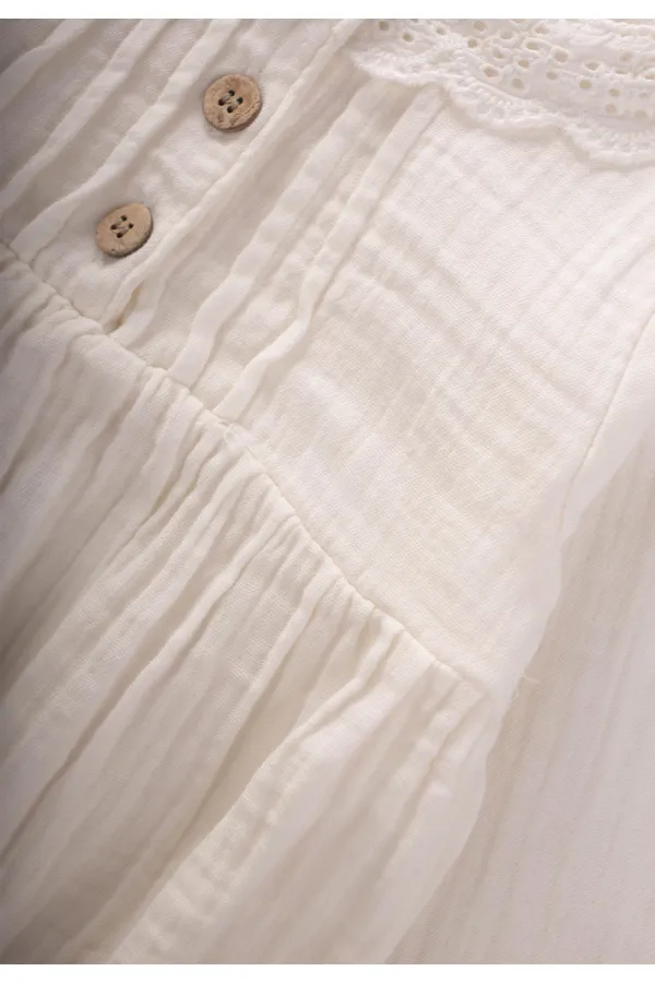 Fisto Yakalı Mevsimlik Müslin Zıbın 0-2 Yaş Ekru