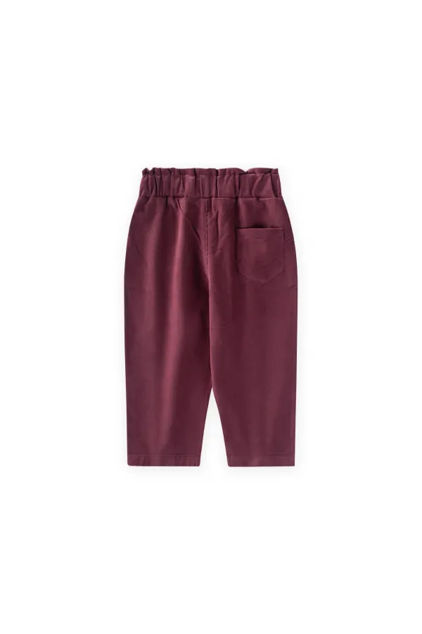 Kadife Boyfriend Pantolon 1-8 Yaş Mürdüm