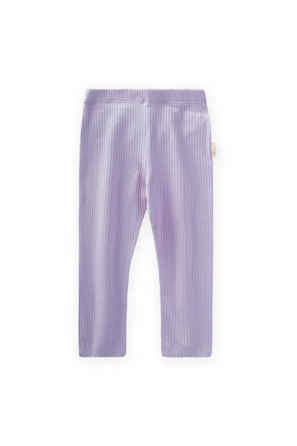 Collants côtelés à volants au dos, 0-3 ans, lilas