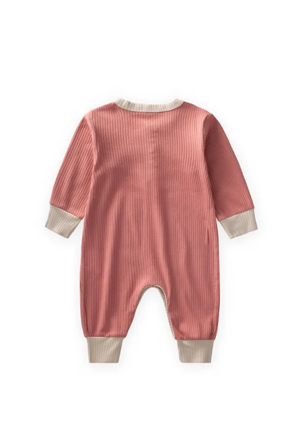 Biye Detaylı Tulum 0-2 Yaş Yavruağzı