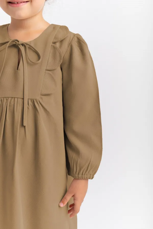 Papatya Tencel Elbise 2-7 Yaş Camel