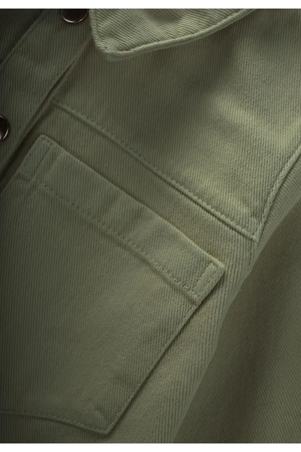 Robe en gabardine teinte, vert kaki, 2-7 ans