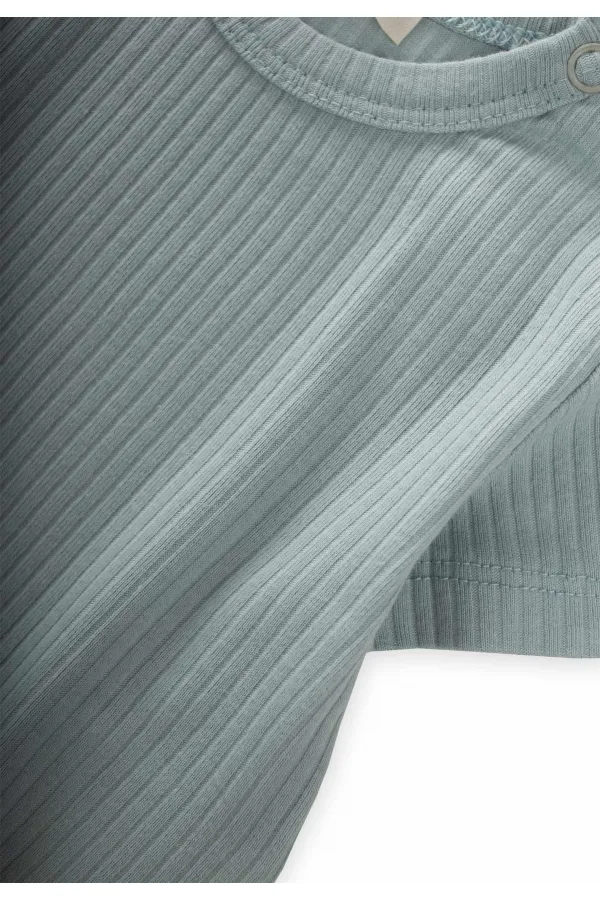 Basic Fitilli T-Shırt 0-12 Ay Mint Yeşili