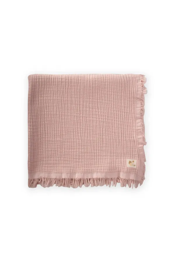 Four Layer Tassel Blanket 80X120 Cm Powder Pink