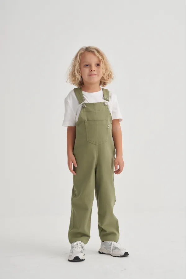Gabardin Salopet 2-7 Yaş Olive