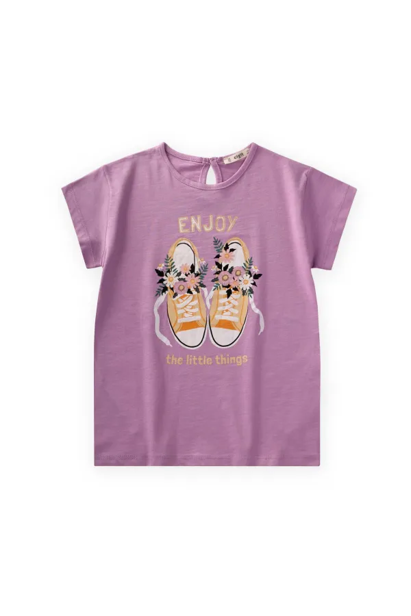 Printed T-Shirt 8-12 Years Lilac