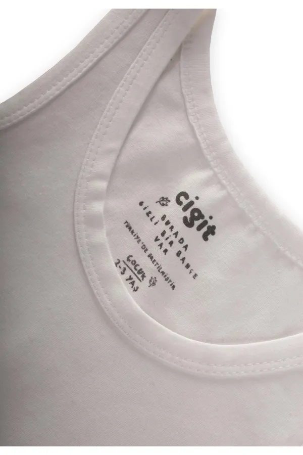 Triple Wide Strap Tank Top 2-9 Years Ecru