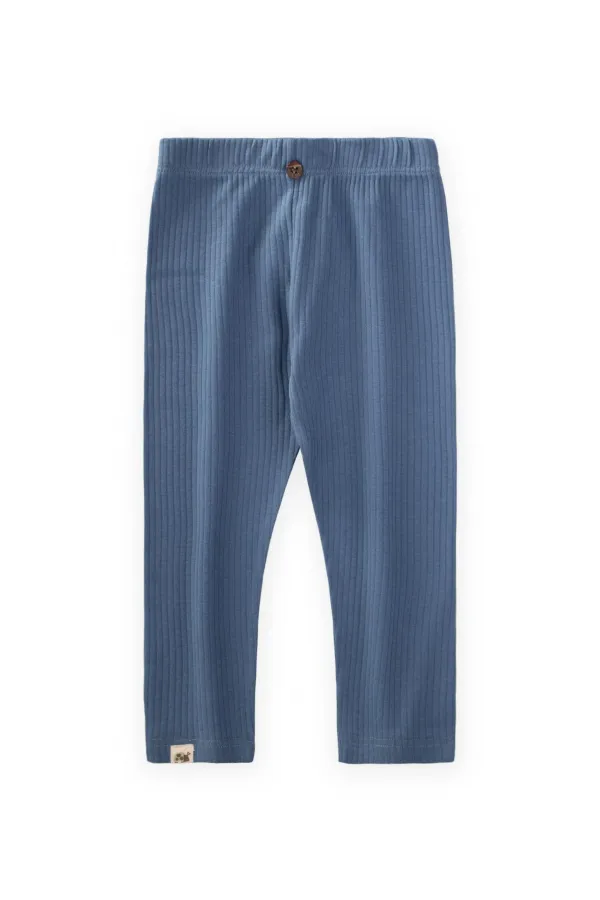 Collants côtelés 0-5 ans bleu indigo
