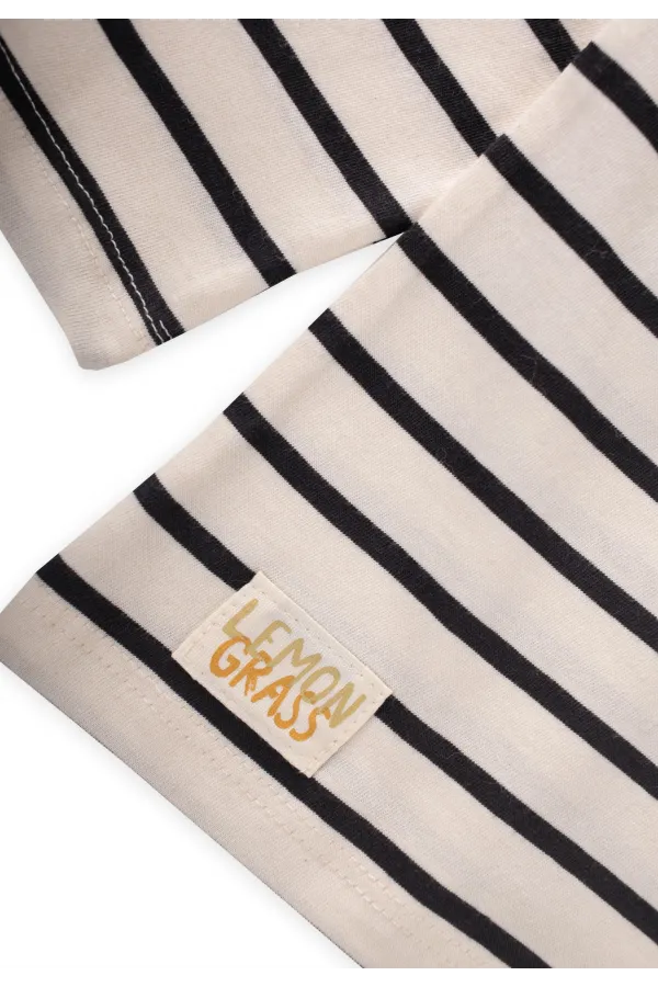 T-shirt rayé saisonnier, 1-10 ans, rayures noires