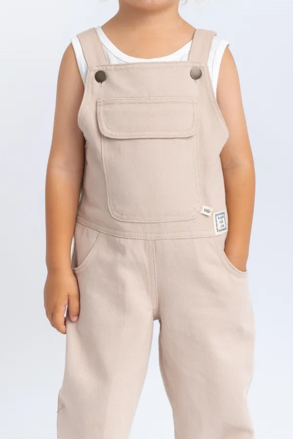 Salopette en gabardine beige 2-7 ans