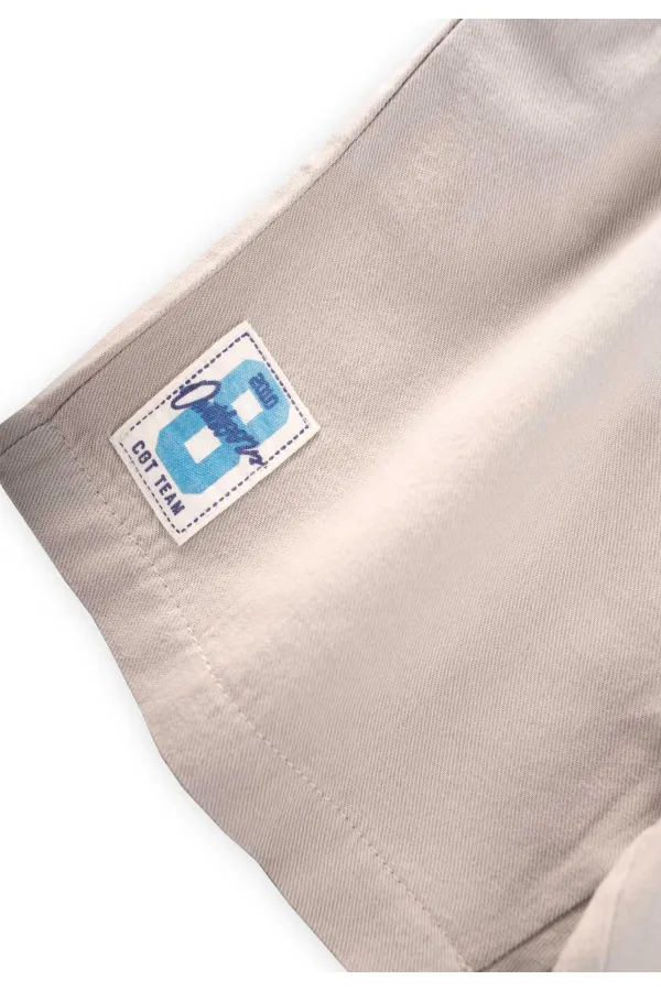 Etiket Detaylı Flanel Kapri 1-7 Yaş Naturel