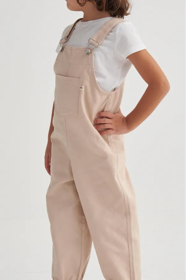 Gabardin Salopet 2-7 Yaş Bej