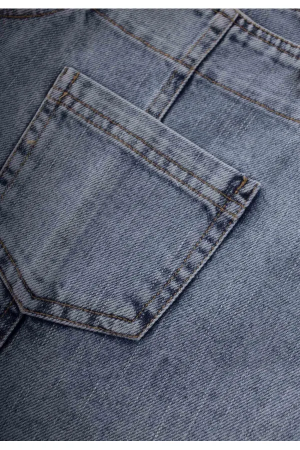 Jupe en jean à ourlet mohair, 2-7 ans, bleue