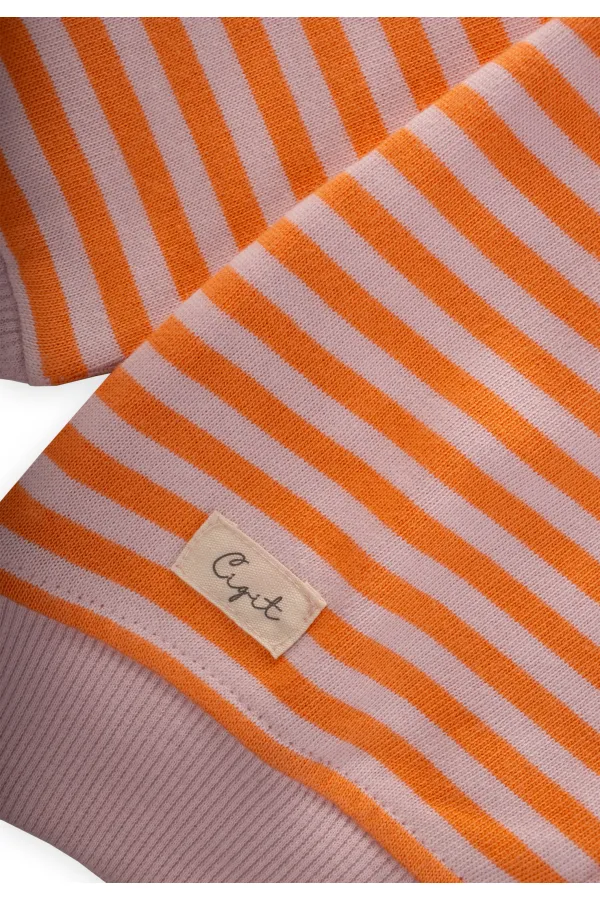 Gilet rayé en maille, couleur pêche poudrée, 0-4 ans