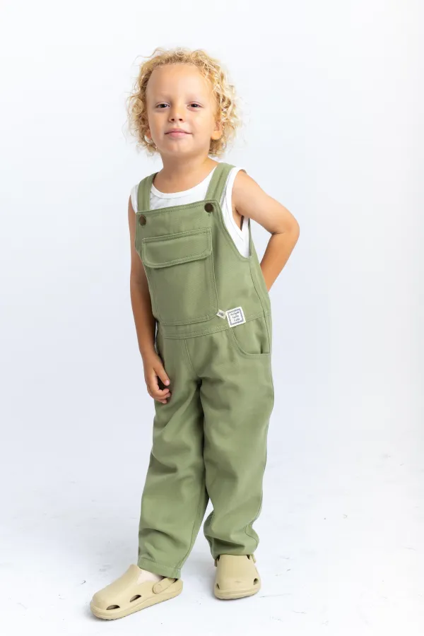 Gabardin Salopet 2-7 Yaş Olive