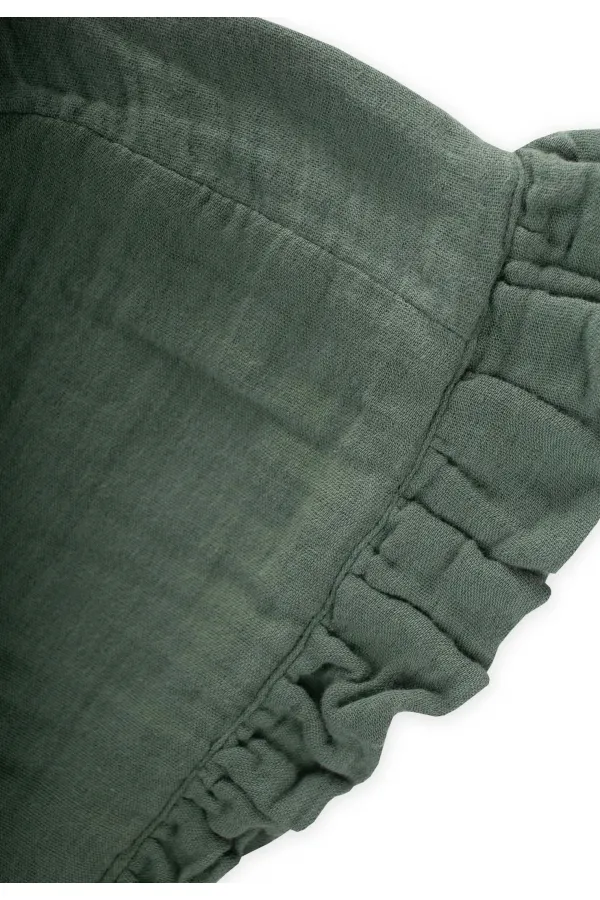 Tie-Up Ruffled Muslim Baby Hat, 0-2 years, Khaki Green