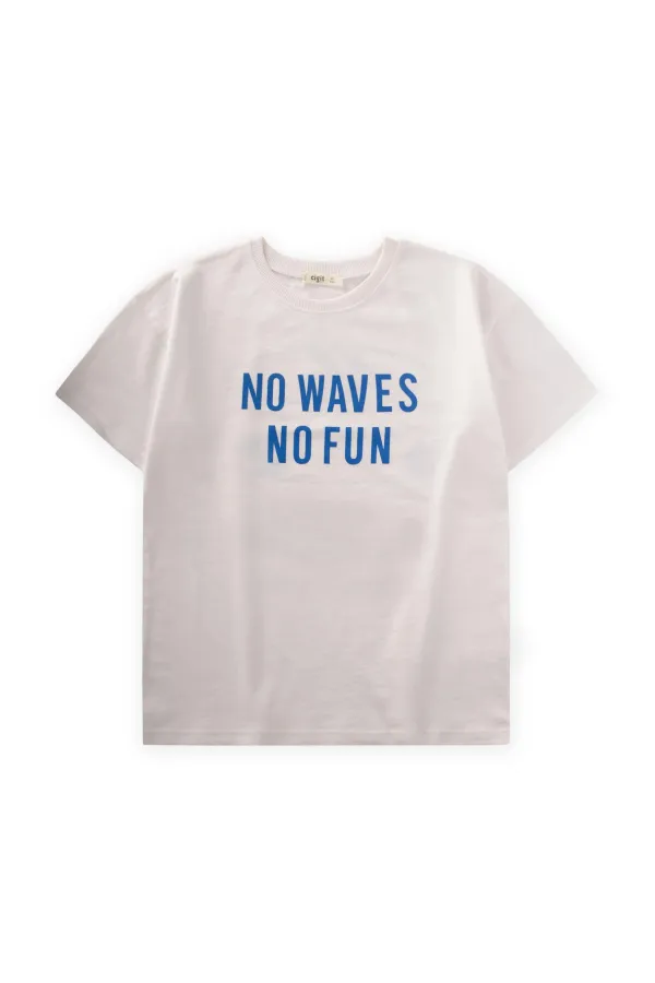 Front and Back Printed T-Shirt, 8-12 Years Old, Off White