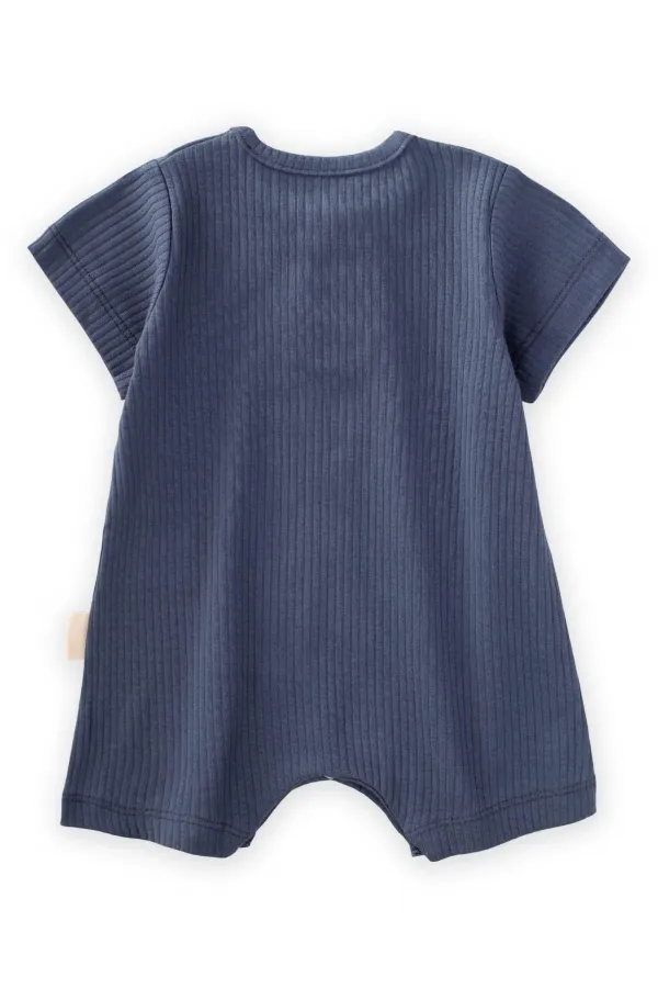 Ribbed Romper 0-3 Years Navy Blue