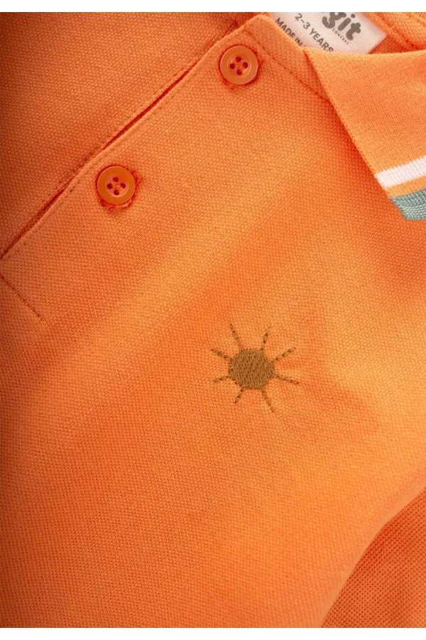 Polo Neck T-Shirt 2-10 Years Old Orange
