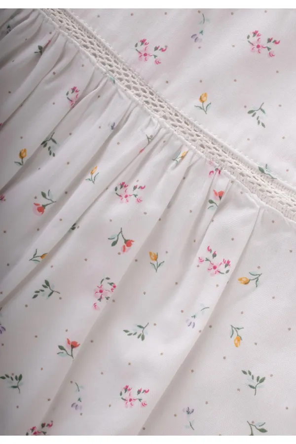 Crispy Floral Patterned Shorts Set for 0-3 Years Old, Off White