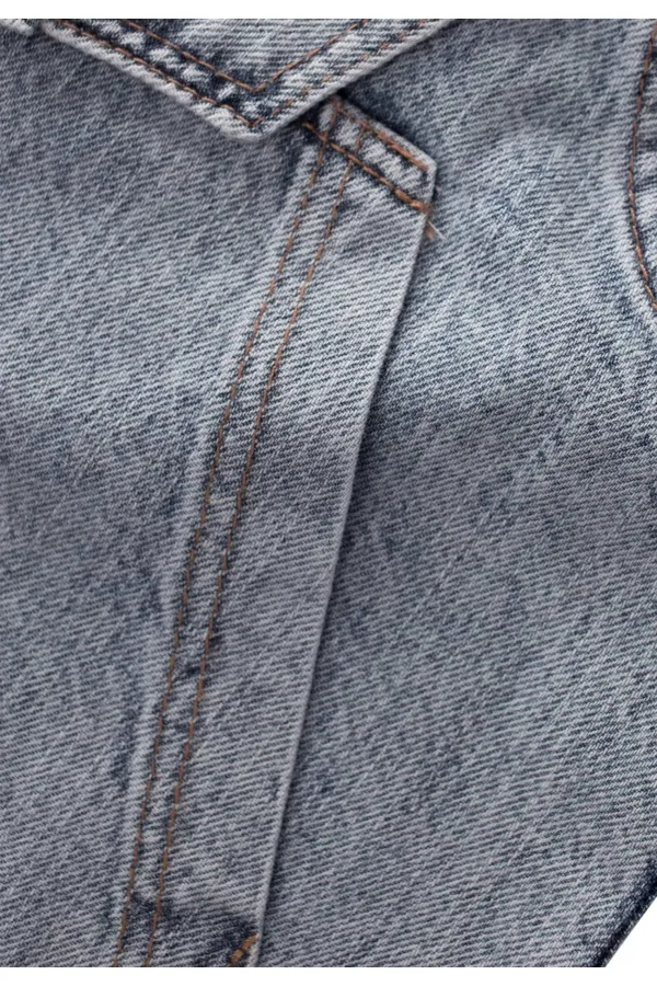 Bol Paça Kanguru Cepli Kot Salopet 2-7 Yaş Mavi