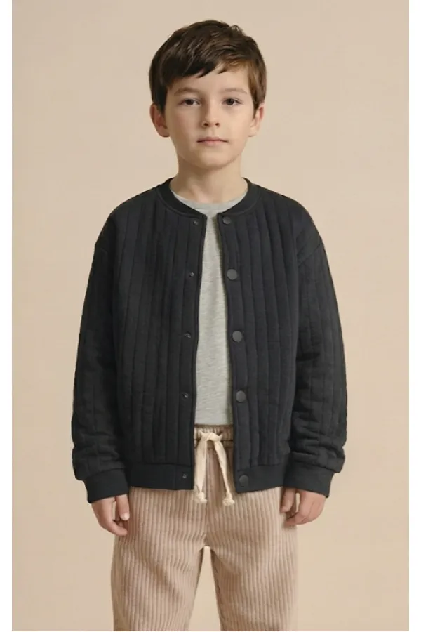 Kapitone Ceket 1-10 Yaş Antrasit