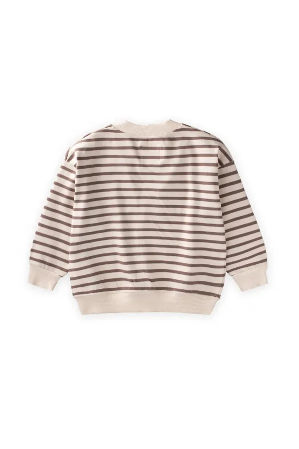 Striped Cardigan for 2-10 Years Old, Mink