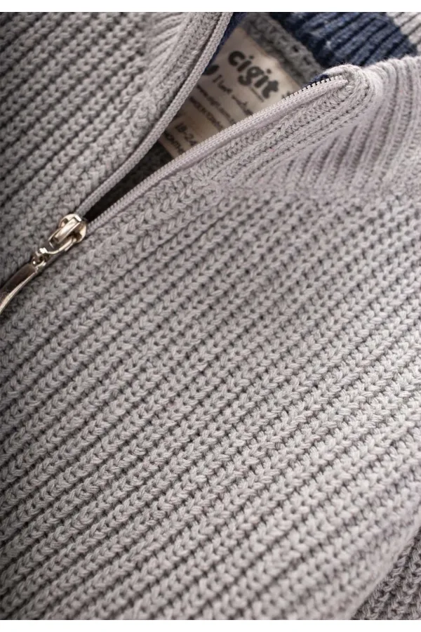 Gilet en maille à fermeture éclair pour enfants de 2 à 9 ans, gris