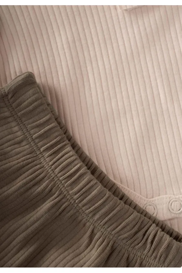 Basic Bodysuit Set for 0-3 Years Old Light Beige