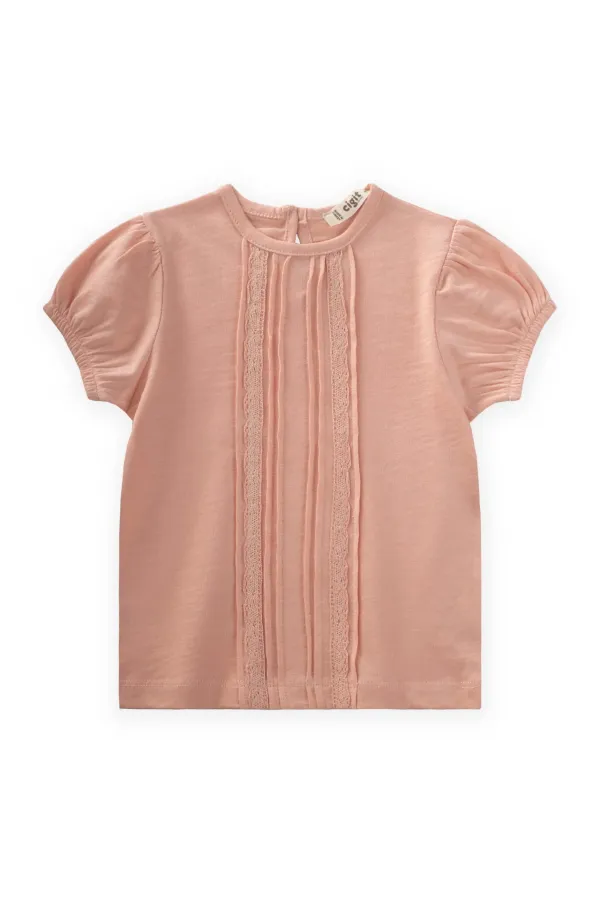 Blouse à rayures en dentelle pour bébé de 1 à 5 ans