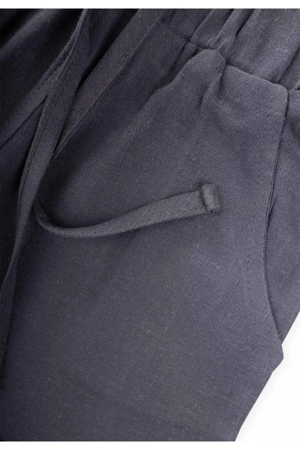 Sarh Keten Şort 2-9 Yaş Antrasit