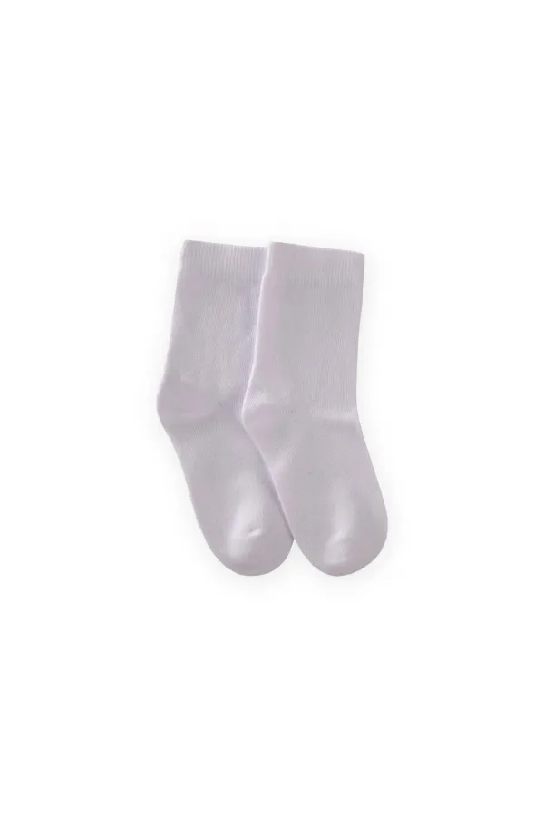 Children's Socks, Ages 2-10, White