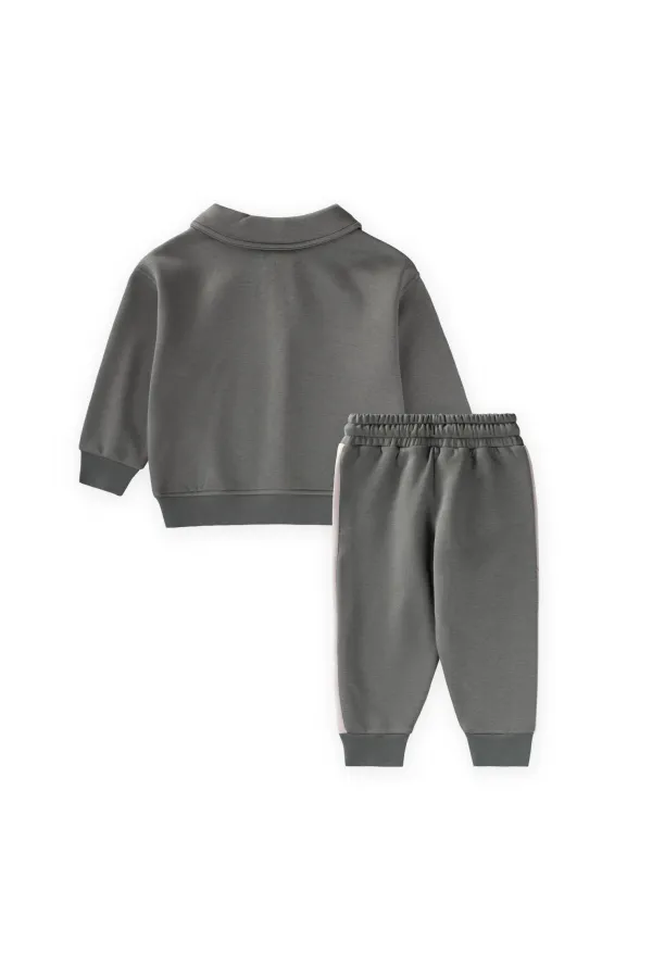 Ensemble sweat-shirt à col brodé, 2-10 ans, vert clair