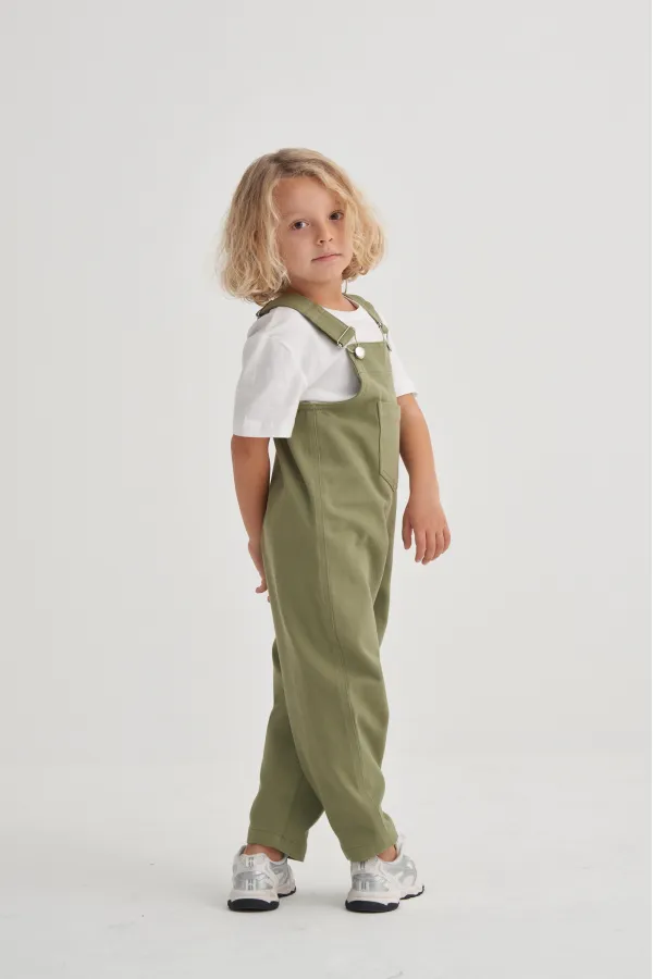 Gabardin Salopet 2-7 Yaş Olive