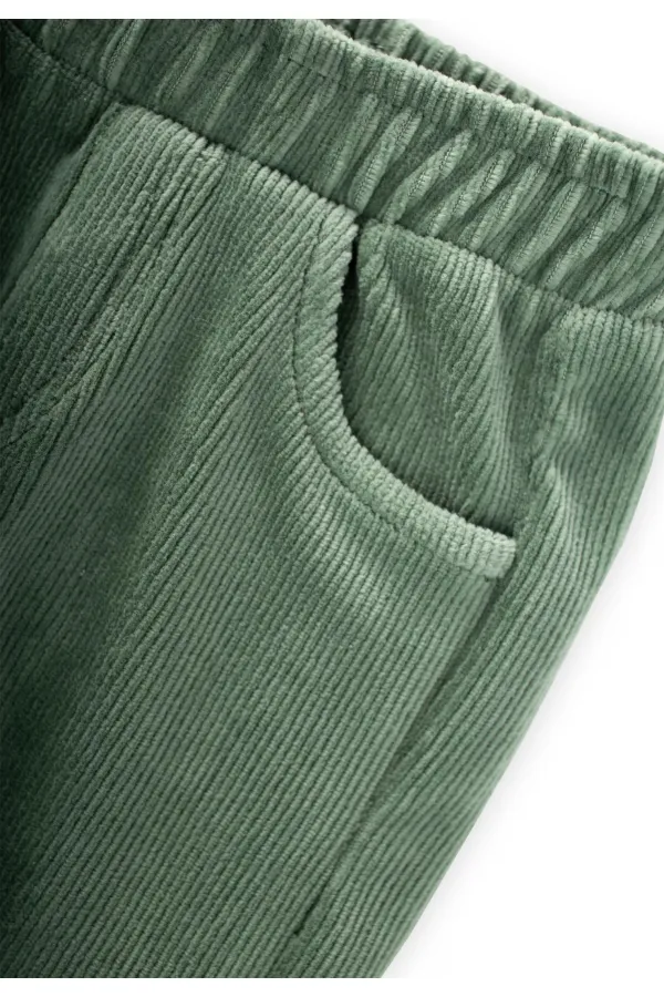 Fitilli Kadife Pantolon 1-8 Yaş Haki Yeşil