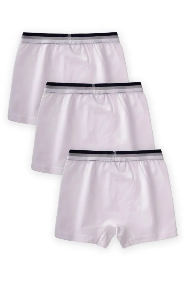 Ensemble de boxers trois pièces pour garçon de 2 à 9 ans, blanc