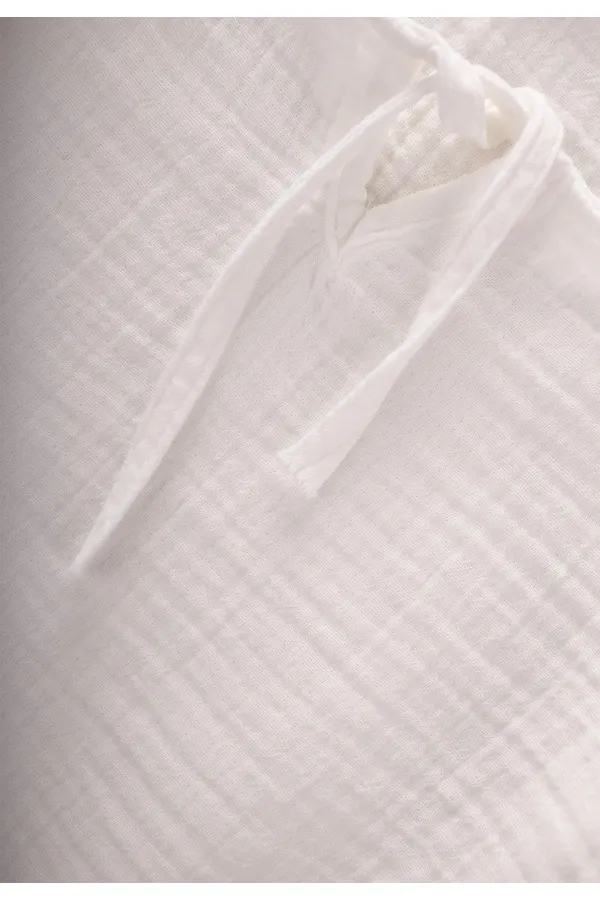 Muslin Suit with Wide Trousers for 2-7 Years Old White Dusty Rose