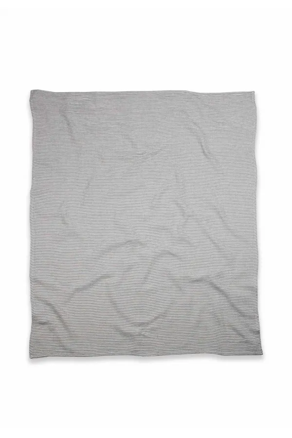 Naturel Müslin Battaniye 90X100Cm Füme İnce Çizgili