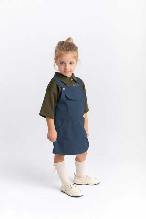 Gabardin Jile 2-7 Yaş İndigo Mavi