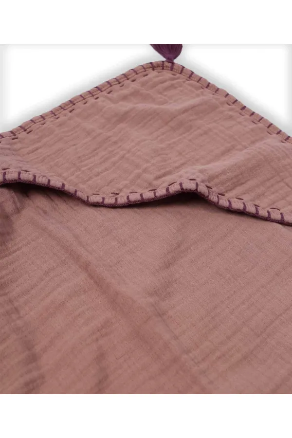 Double Layer Handmade Muslin Triangle Towel (Washed) 75x75 cm Copper