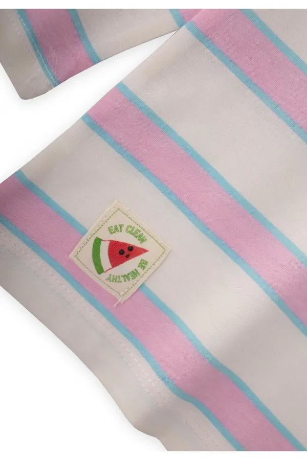 Striped Long Sleeve T-Shirt 2-8 Years Old Pink Blue Striped