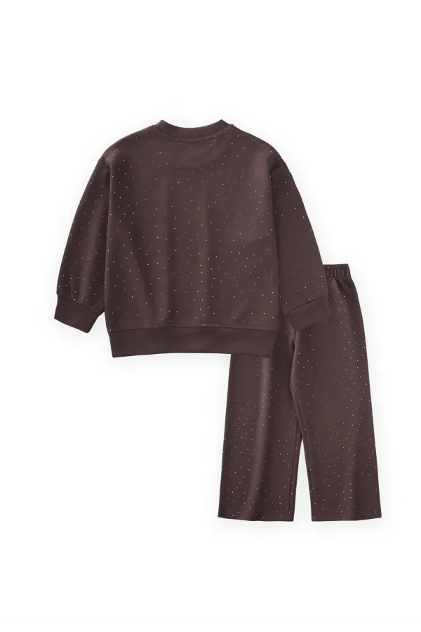 Ensemble complet en modal orné pour enfants de 8 à 13 ans, marron