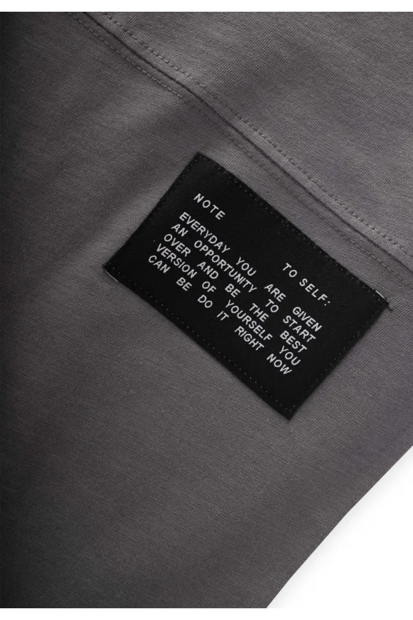 Etiket Detaylı T-Shırt 8-12 Yaş Gri